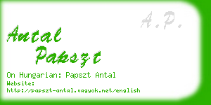 antal papszt business card